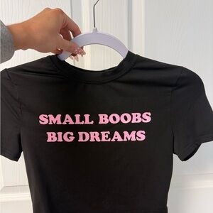 Black T-Shirt with Pink Text